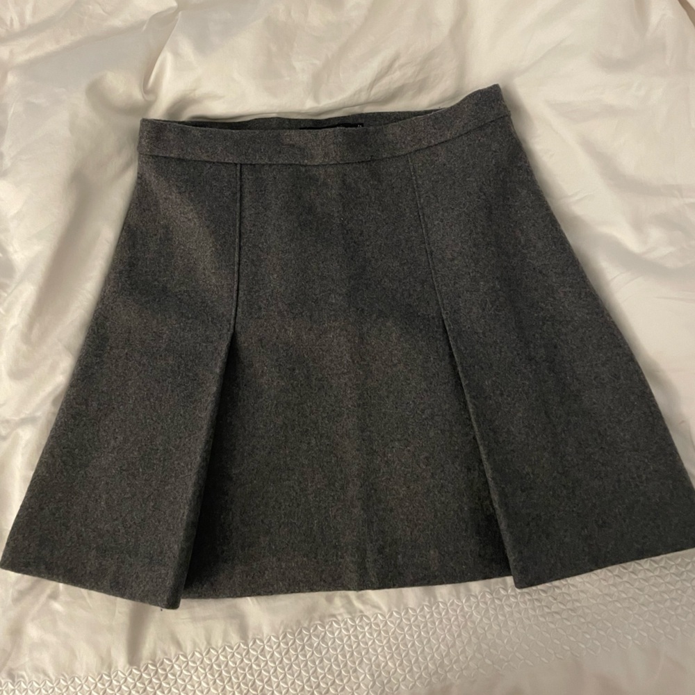 Talula grey wool felted pleated skirt